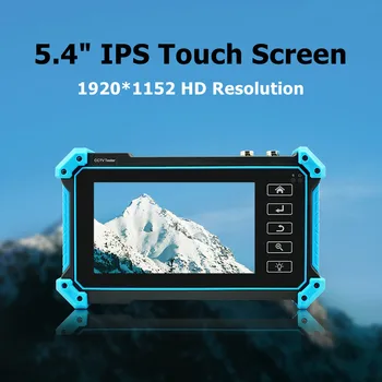 Тестер за Видеонаблюдение Tahlitech IPC-5200 Plus Full 8MP ПР CVI TVI AHD SDI Аналогов 6 В 1 Hd Тестер-монитор За Проследяване на Входния Кабел Vga и 4k, HDMI