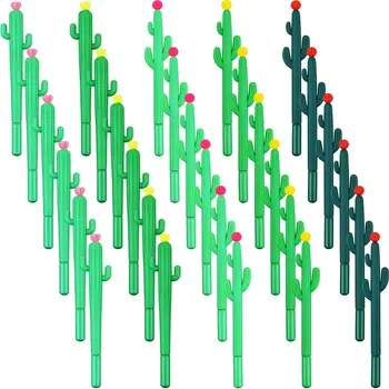 48 бр Гел химикалки Cactus на Дълги дръжки-roller Неутрални дръжки Черни гел мастило пишещи средства Kawaii Студенти, Учители, Ученически пособия