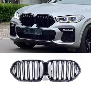 Лъскаво черен ABS Предна броня, Решетка на радиатора, предния капак, Състезателна Решетка за BMW X6 G06 2020 2021 2022 Автомобилни Аксесоари, с отвор за камерата