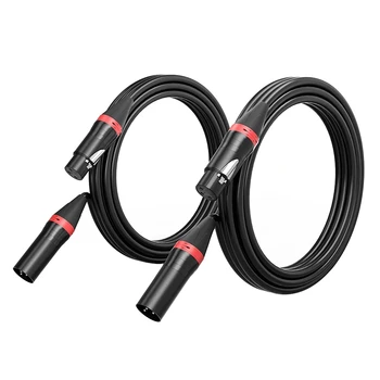 2 комплекта микрофонных XLR кабели, кабел XLR от мъжа към жената, аудиомикрофонный кабел XLR 10 метра