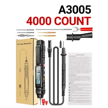 Цифров мултицет A3005 Pen Type 4000 броя Професионален без контактен автоматичен тестер Ω-диоди на ac/dc напрежение за инструменти