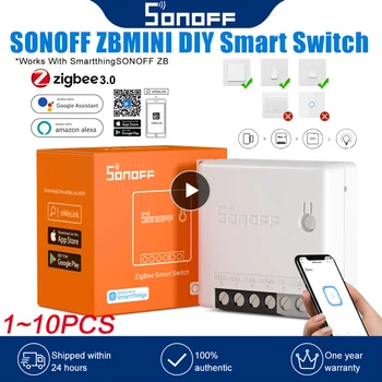 1-10 Бр. Sonoff Mini Zigbee3.0 Wi-Fi Smart Switch САМ Двустранен Модул Реле-Прекъсвач на Smart Home Automation За eWeLink Алекса