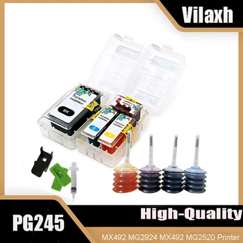 Vilaxh PG245 CL246 Smart Cartridge Refill Kit За Canon PG-245 246 За Касети с Мастило MG2924 MX492 MG2520 TS302 TS3120 TS3122