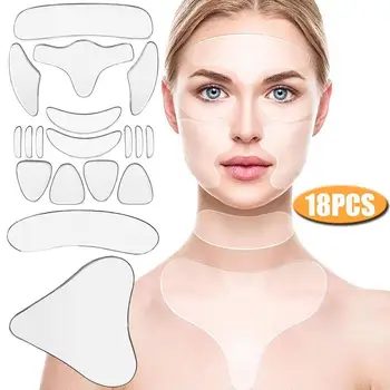 Лента за многократна употреба за премахване на бръчки по лицето, Силиконов стикер против бръчки на челото, бузите, брадичката, Антивозрастные лепенки за стягане на кожата на лицето