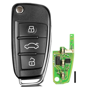 За Xhorse XKA600EN Универсална кабелна ключодържател с дистанционно управление, 3 бутона за Audi A6 Q7, вид инструмент за ключове VVDI