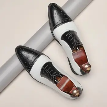 Кожени Мъжки обувки Пролет-есен Бизнес обувки в британския стил, Лятна работна обувки, официалната дрехи за почивка по време на работа, Нов универсален 2