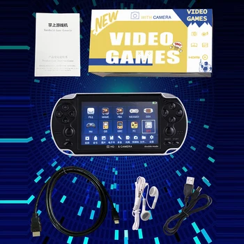 Преносима игрова конзола с цветен екран от 4,3 инча, игрова конзола в ретро стил обем 8 GB, Подкрепа на двойна джойстик, Жични и Безжични контролери