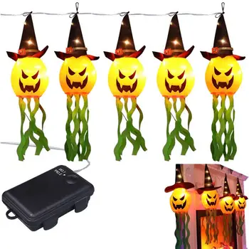 Тиквени фенери на Хелоуин, 3D Тыквенная Вещица, Сладък водоустойчив фенер, Празнични светлини, Вътрешен и външен декор, украса за шаферки