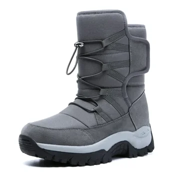 Нови улични мъжки обувки, зимни зимни обувки за мъже, обувки от дебел плюш, водоустойчиви, устойчиви на хлъзгане, водене жив топлина Зимни обувки, Големи размери 46