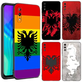 Знаме на Албания Орел Калъф За Телефон Honor 7A 8A 9X Pro 8 10X Lite 7S 8C 8S 8X 9А 9В 10i X6 X7 X8 X9 X40 GT Мек Черен Калъф от TPU