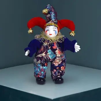 Порцеланова кукла-клоун, кукла-шут, подарък за Свети Валентин за деца, кукла-Арлекин, украса за парти на Хелоуин, на декоративно-приложното изкуство