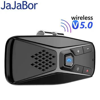 Комплект за кола JaJaBor Bluetooth 5.0 микрофон Безжичен високоговорител Вграден микрофон Поддръжка за преминаване на седем езика