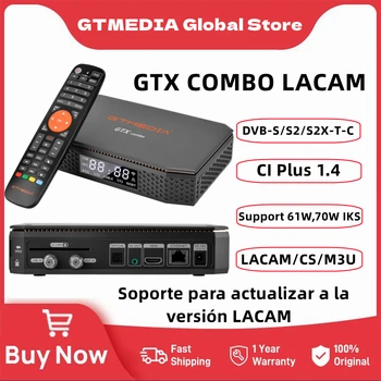 GTMEDIA GTX COMBO LACAM Android TV Box DVB-S/S2/S2X-T-C + ATSC, 2G + 32G, CA & CI Plus1.4, поддръжка на 61 W, 70 W сателитен приемник, декодер IKS