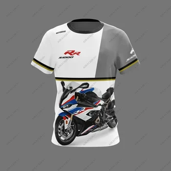 2024 За Мотоциклет BMW S1000RR Motorrad WorldSBK Racing Team Тениска за Моторните спортове Бяло-Сива Лятна Мъжки Бързосъхнеща Майк
