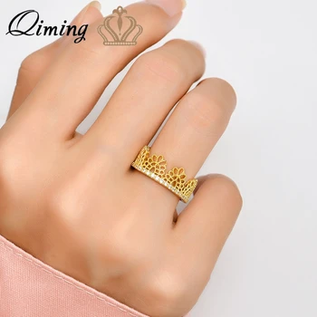 Златни метални пръстени с цветя в стил бохо за жени, стари бижута от Древен Египет, Регулируем нашийник с цветен пръстен на пръста си