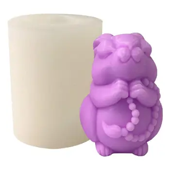 3D Форма за свещи със заек на Еднократна употреба, Силиконова форма за производството на сапун направи си САМ, украса за дома, Силиконова форма за свещи със заек за шоколад