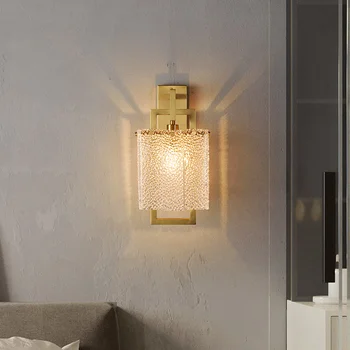 Мед, с монтиран на стената лампа, Кристал Creative LED Фенер Sconce Light Златист Фон, лампа За дневна, трапезария, спални, стълби