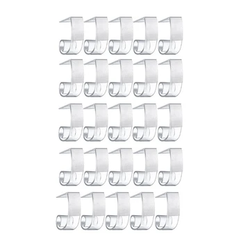 Скоби за первази плот от 25 части Пластмасови щипки за покривки Прозрачен PVC за провеждане на срещи в помещения и на открито