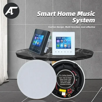 Умен стенен усилвател Bluetooth 2 или 4-канален усилвател Аудиоцентра за домашно кино с стереодинамиком HiFi на тавана за жилищни помещения