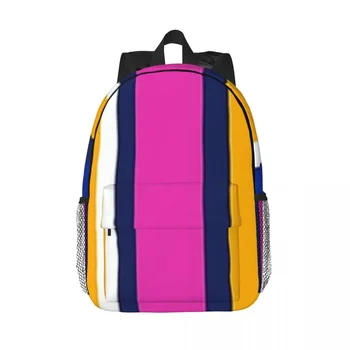 Раници в розова, синя, жълта ивица, чанта за книги за момчета и момичета, от ежедневните училищни чанти за студенти, раница за лаптоп, чанта през рамо с Голям капацитет