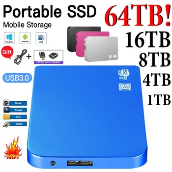 Външен твърд диск 1 TB Преносим Външен Твърд Диск 2 ТБ USB 3.1 твърд Диск SSD 500 GB Външен Твърд Диск, SSD диск за лаптоп Mac