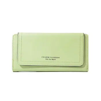 Жена дълъг портфейл на Корейската версия на новия трехстворчатого хубава чантата с няколко карти за монети Ins Simple Момиче Портфейла Wallet