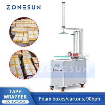 Автоматична машина за навиване на лента ZONESUN, пеноохладители Express box, хладилна инсталация, опаковане на хранителни контейнери ZS-TW5050