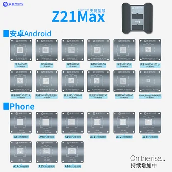 Универсална Платформа Шаблон За Реболлинга на Процесора Mijing Z21 MAX За iPhone A8-A16 Android Phone IC Чип Planting Tin Template Fixture