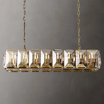 Класическа Американска led Златен Сребърен Черен кристален полилей с полилеи, висящи лампа Lampen за хранене