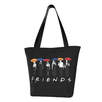Класически ТЕЛЕВИЗИОННИ предавания Friends, чанти за пазаруване на продукти, дамски забавно холщовая чанта за пазаруване, чанта през рамо, чантата е с голям капацитет