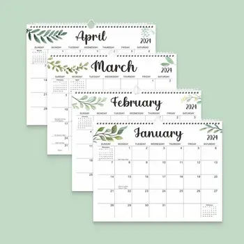 Стенен календар за 18 месеца 2024 година, канцеларски материали, органайзер за дневен ред, канцеларски материали, календар на макарата, дневник, английски календар