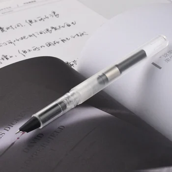 Една дръжка, с две мастило различна дебелина 0,38/0,5 mm, прозрачна писалка с глазура за студенти