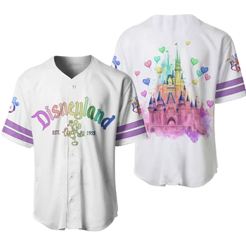 Бейзболна риза Disney с Мики, ежедневни тениски с 3D модел, мъжете и жените могат да носят бейзболен риза с потребителски името на 