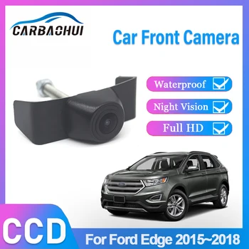 Водоустойчива камера за нощно виждане CCD Full HD с логото на предната решетка на радиатора, парковочная камера за Ford Edge 2015 2016 2017 (не, камера за задно виждане)