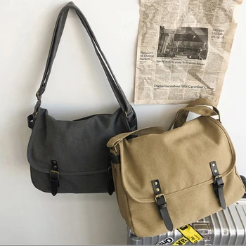 Уличната мода, холщовые чантите в ретро стил, дамски и мъжки чанти унисекс, ученически чанти, чанти за през рамо, чанта за книги Bolso