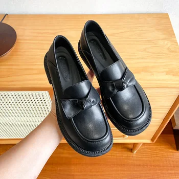 Дамски обувки на равна подметка, без закопчалка, Японски Модела обувки в стил Лолита за момичета, Ежедневни Дамски Обувки-Пени, Лоферы, Големи Размери 43, Zapatos De Mujer