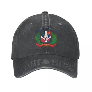 Мъжка бейзболна шапка с емблемата на Доминиканската Република, на Деним плат, выстиранная въглища, Класическа Реколта Памучен шапка за баща-шофьор на камион, Унисекс, за възрастни