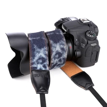 За огледално-рефлексни фотоапарати Sony/Nikon Аксесоари за колан Част от ковбойского винтажного памук, кожа ремък за фотоапарат каишка за През рамо Маточната прашка