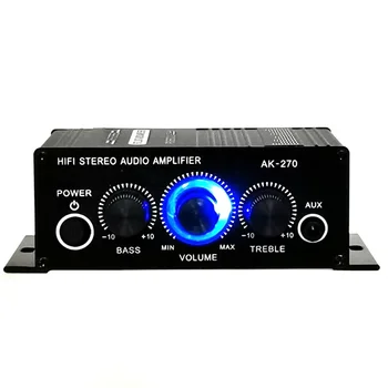 Мини-аудиоусилитель AK270 20Wx2 12V Говорител Портативен домашен стереоусилитель 2-канален стереоусилитель мощност