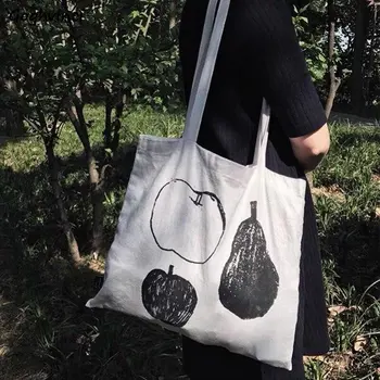 Чанта през рамо с творчески принтом, дамски Корея стилна холщовая чанта под мишниците, универсална чанта за пазаруване с голям капацитет, еко чанти-тоутеры