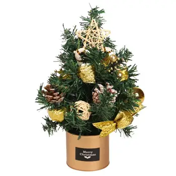 Настолна Коледна елха 30 см / 11,8 инча, изкуствена звезда, украса от калай кутии на върха на дървото, на Коледна украса за декор на масата