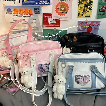 Японската дамска чанта JK, студентски форма, Двухмерная чанта за момичета, скъпа чанта от изкуствена кожа в стил колеж за момичета