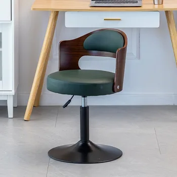 Скандинавски домашен компютърен стол от масивно дърво, Студентски писмен стол, Модерни Прости Офис Вдигане на Въртящи се столове, Мебели, Табуретка за тоалетка маса
