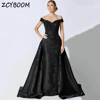 Елегантна вечерна рокля с открити рамене, аппликацией под формата на искри, прерязано от двете страни, 2024, Русалка, дължина до пода, подвижна панделка, рокля за бала