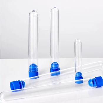 Колориметрическая тръба, пластмасови пробирка, лабораторни прозрачни шишенца с капачка, запечатана капачки, учебни принадлежности за химическа лаборатория