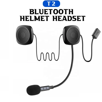Безжична Bluetooth слушалка T2, високоговорители за мотоциклетни каски, антифони за разговори със свободни ръце, Музикален Mp3 плейър, Аксесоари за мотоциклети