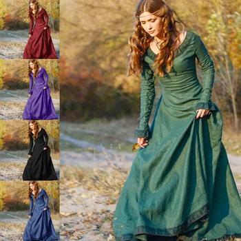 Cosplay на Хелоуин, средновековна женствена рокля фея-елф, халат за баня, Ретро костюм викинга от епохата на Възраждането, фантазийный кралят костюм за бала, парти