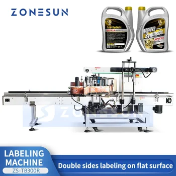 Автоматична машина за поставяне на етикети на плосък бутилки ZONESUN, апликатор на етикети за квадратни бутилки, Этикетировочное оборудване за етикети, опаковъчни машини ZS-TB300R