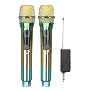 Нов безжичен микрофон, ръчно динамичен микрофон, комплект безжични микрофонной система с перезаряжаемым приемник