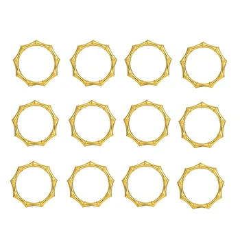 12 Пръстени за салфетки, златен пръстен-притежател за салфетки в стил Bamboo Knuckles за украса на масата, сватба, парти, рожден Ден